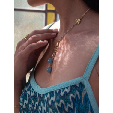 ISABEL GUARCH COLLAR MODERNISMO 1903 ORO Y AGUAMARINA